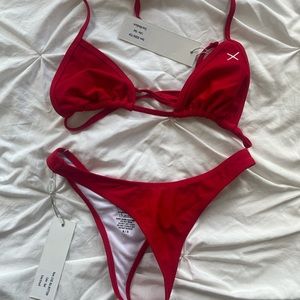 NWT Red Boutine LA Bikini Set (S bottoms, M top)